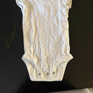 White Baby Onesie with Pink Polka Dots